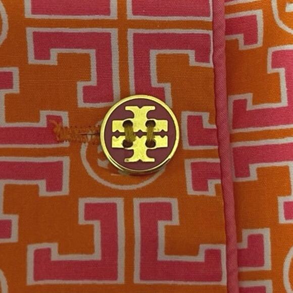 Tory Burch Multi Geometric Print Long Sleeve Collared 2 Piece Sleep Pajamas XS - Picture 10 of 10